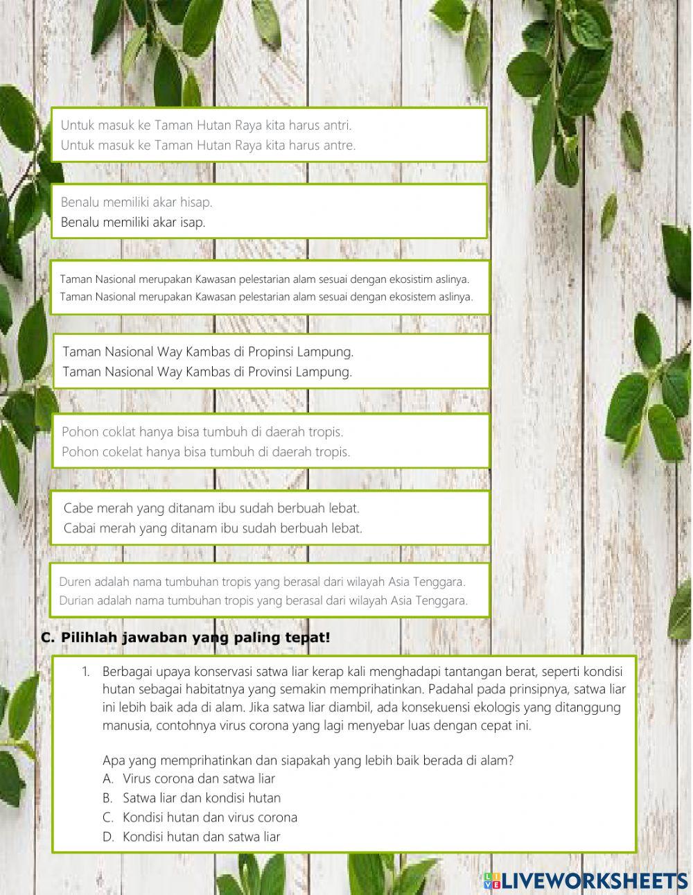 Kata baku-tidak baku dan pelestarian hewan