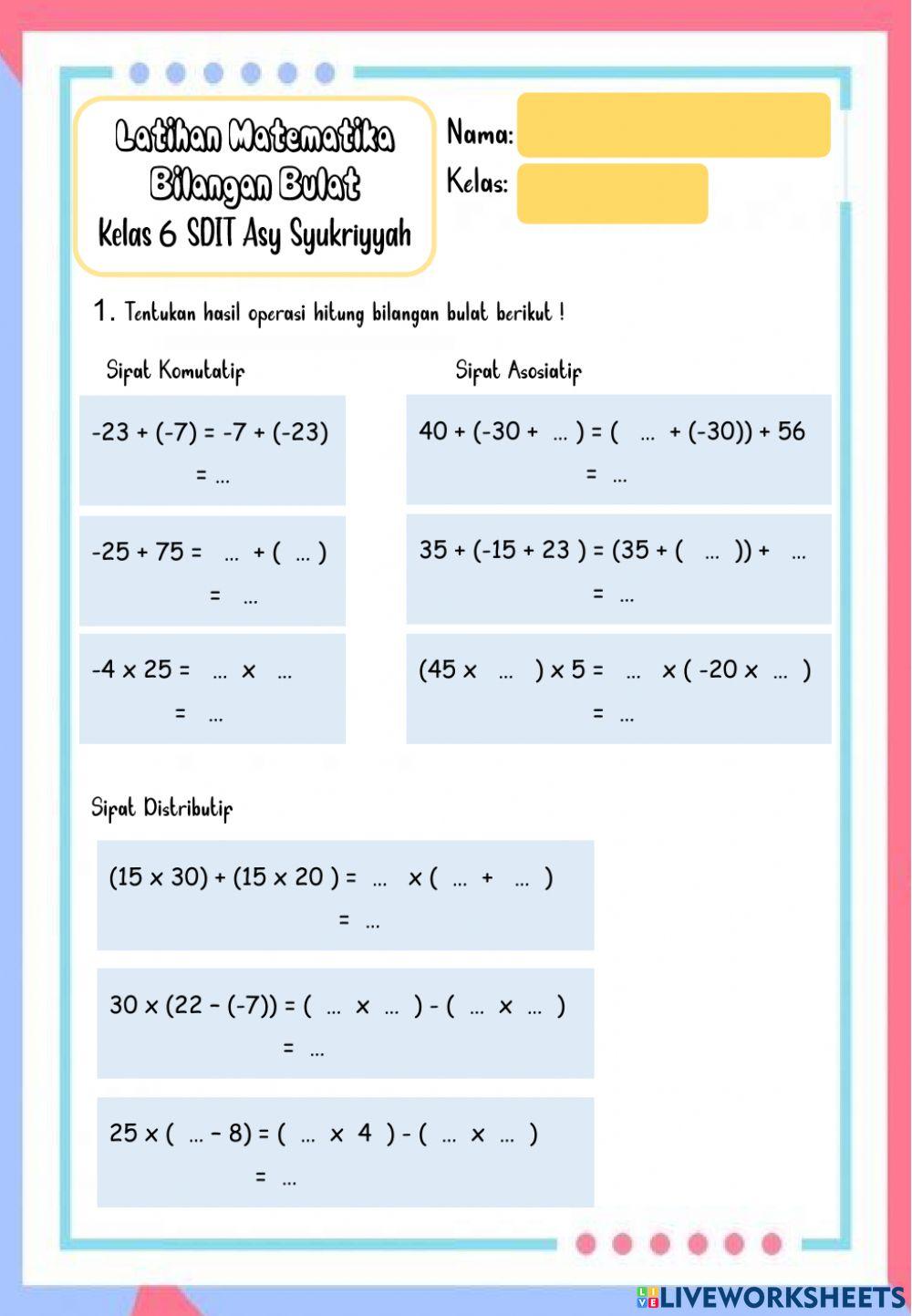Operasi Hitung Bilangan Bulat 3