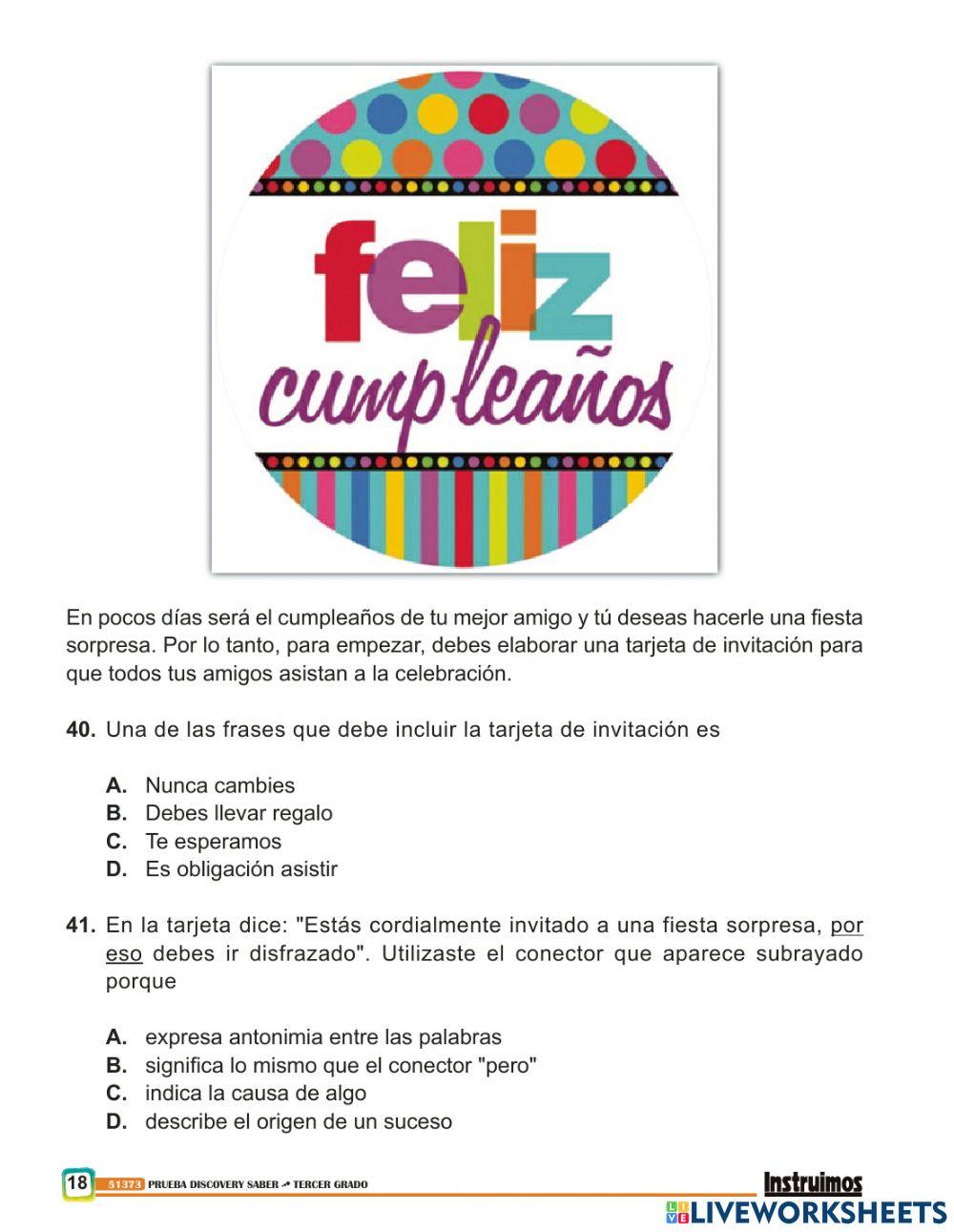 Prueba de comprencion lectora