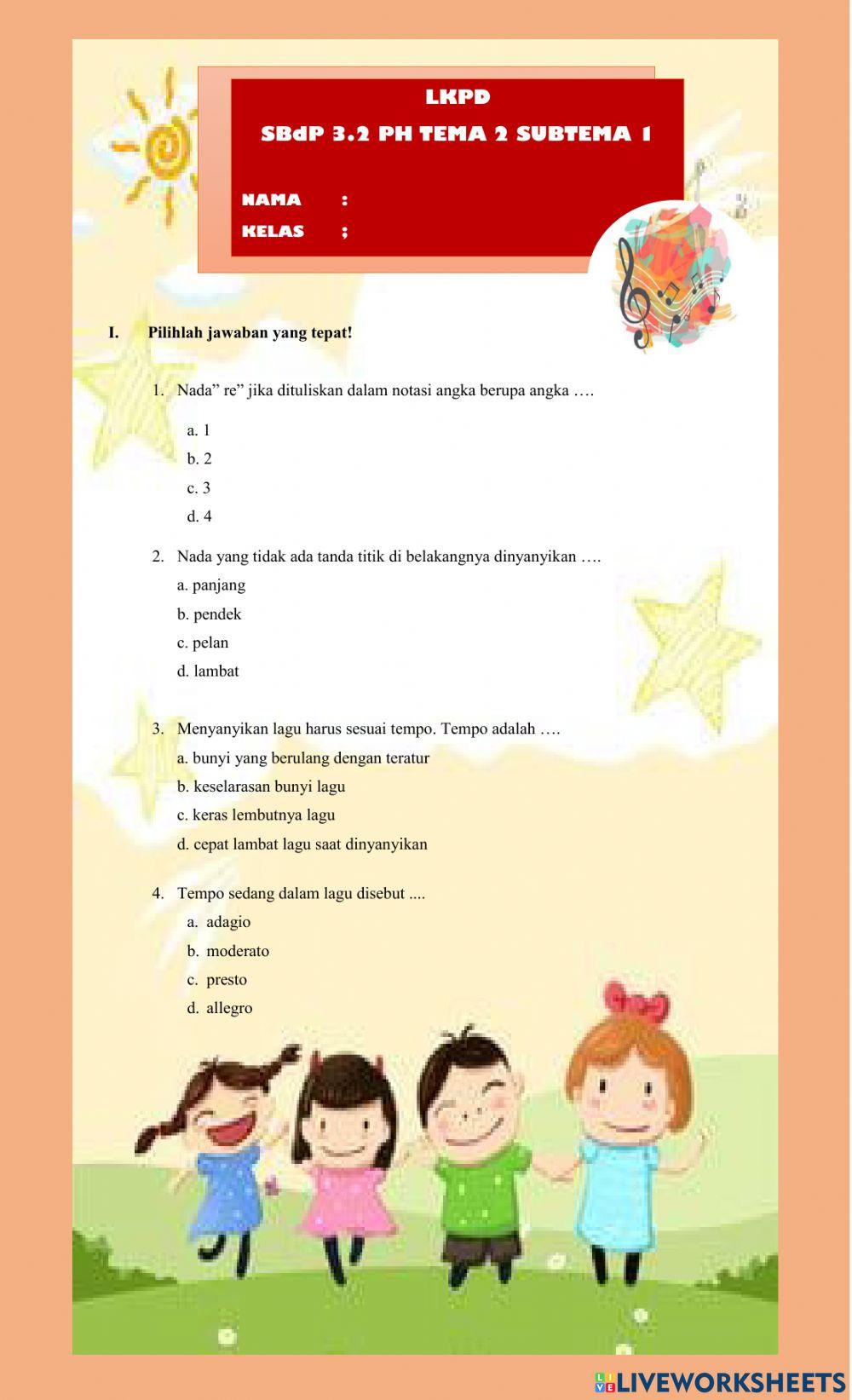 LKPD SBdP 3.2 PH Tema 2 Subtema 1 Kelas 4
