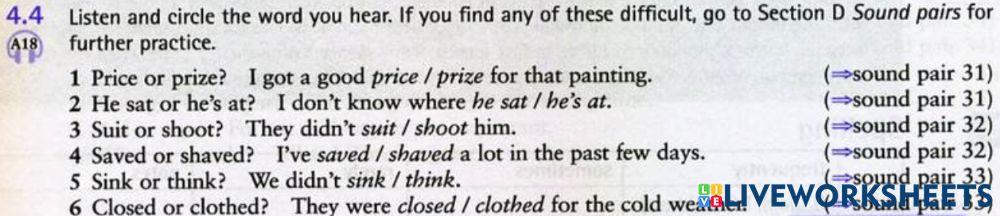 Sound s and z - Ex 4.4