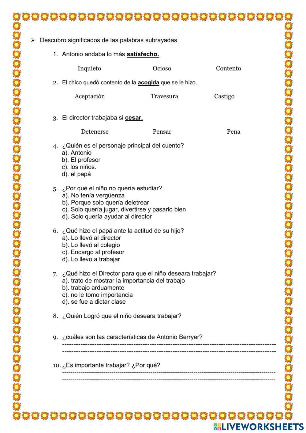 Cuarto grado lectura