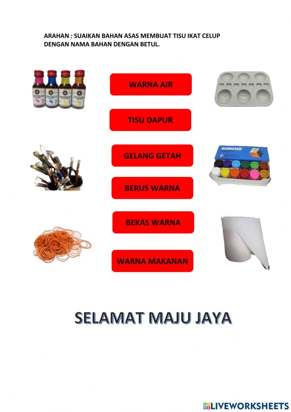 Bahan asas membuat tisu ikat celup