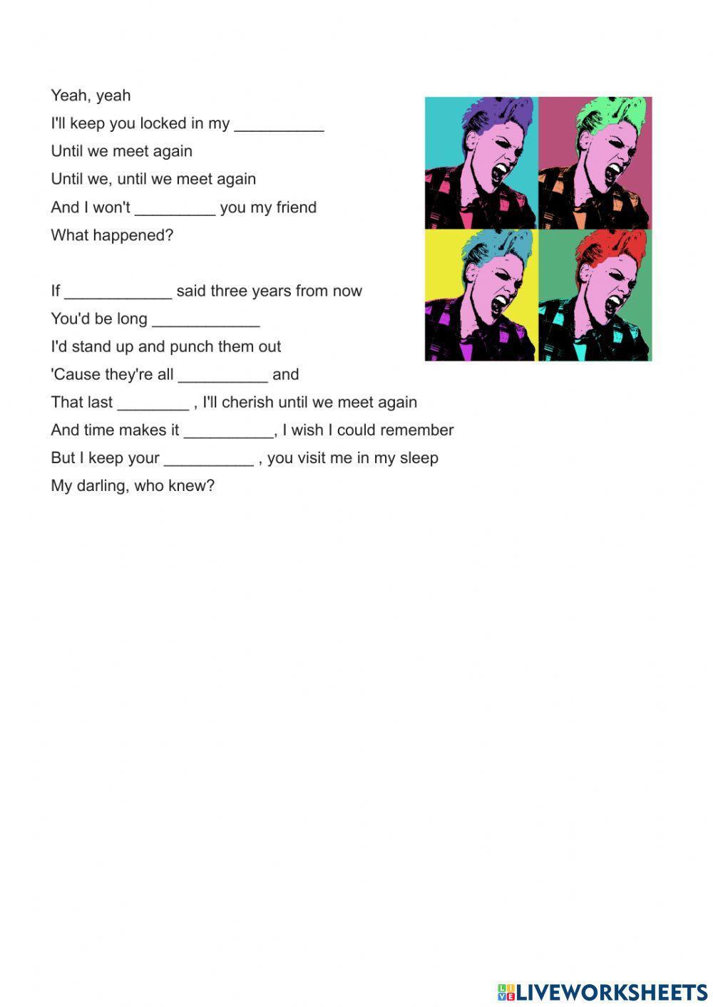 Song - Pink - who knew