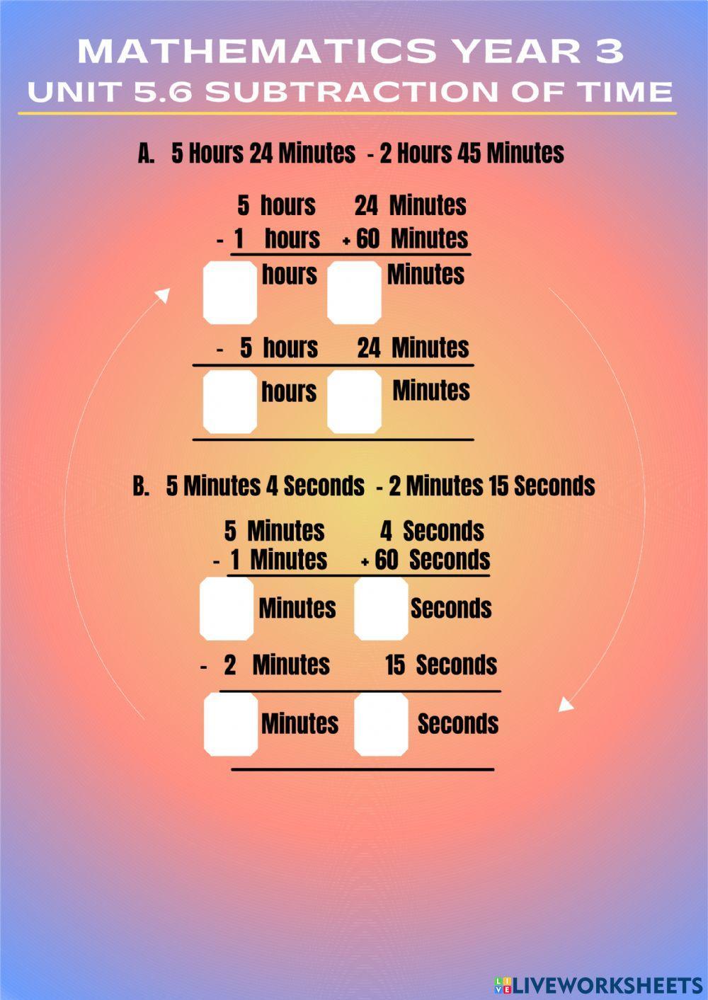 Math year 3 unit 5 add and subtract time