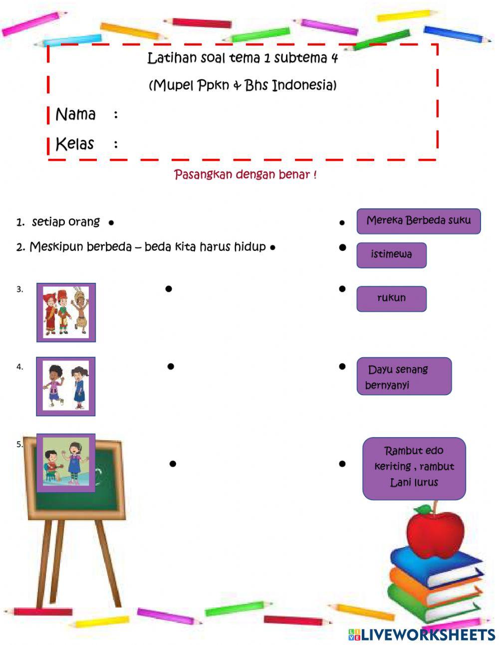 Latihan tema 1 subtema 4