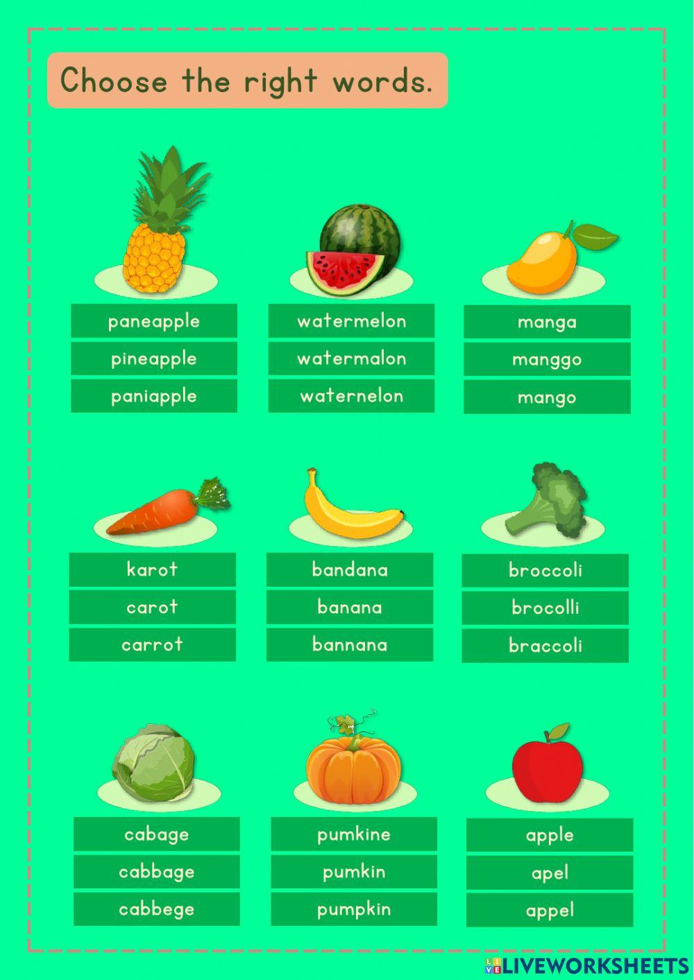 Fruits & vegetables