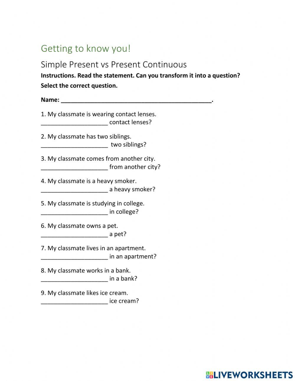 Getting to know you.