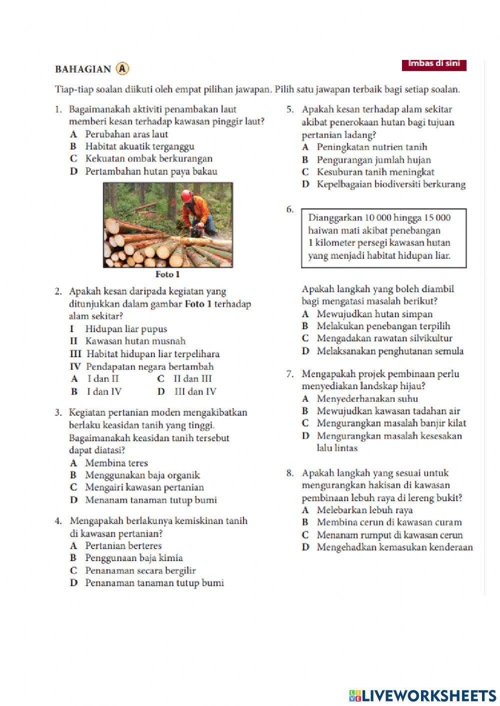 Geografi Tingkatan 5 Bab 10 Bahagian A