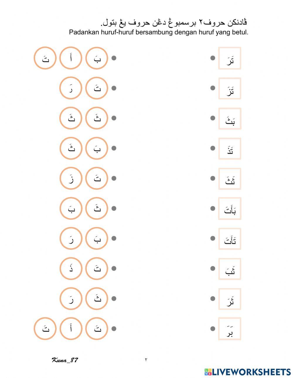 Huruf Hijaiyah Fathah Bersambung