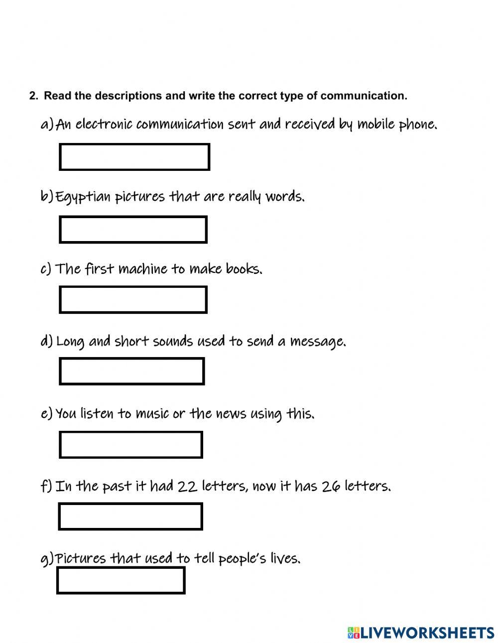 Types of communication online exercise for | Live Worksheets