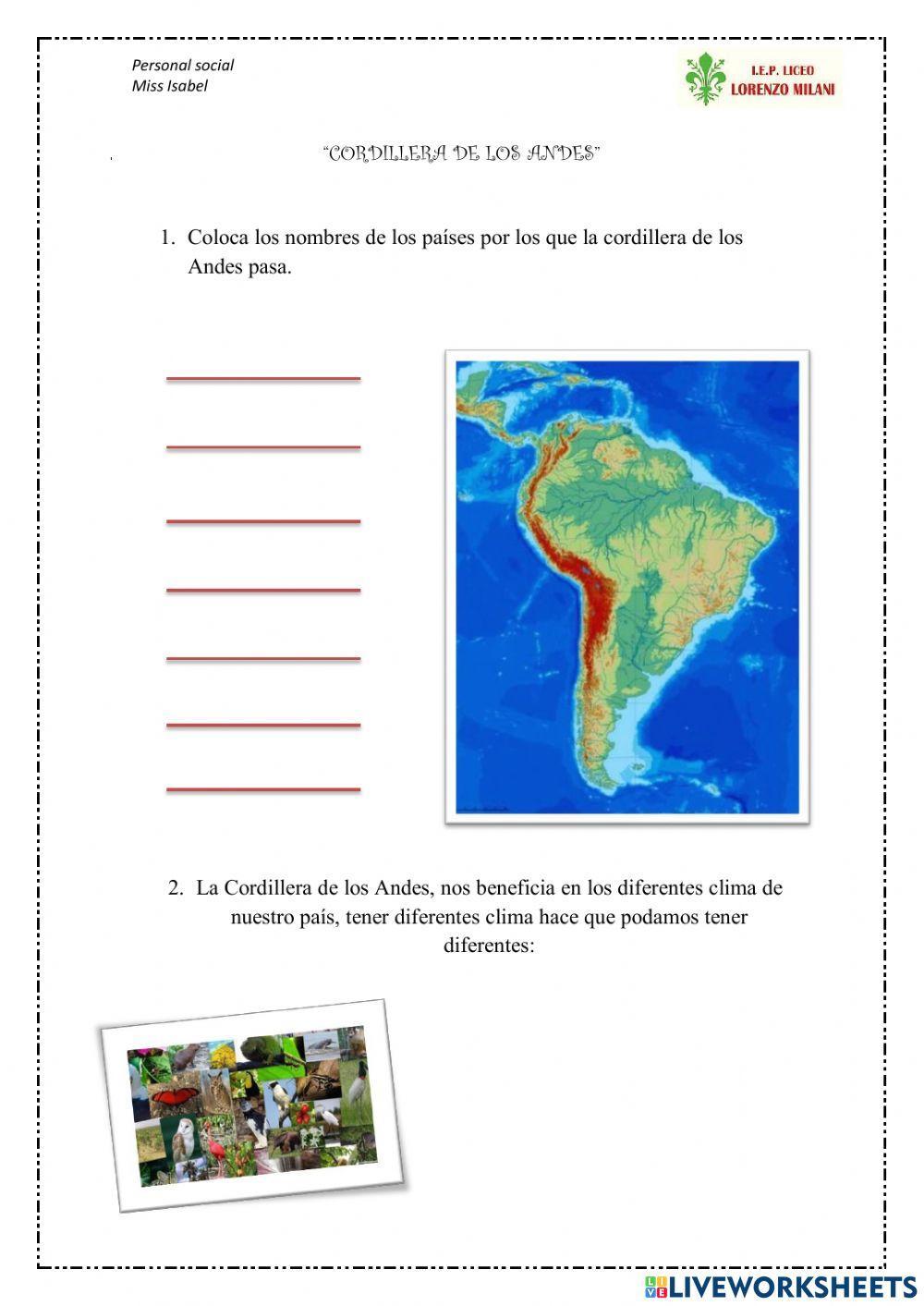 Cordillera de los andes