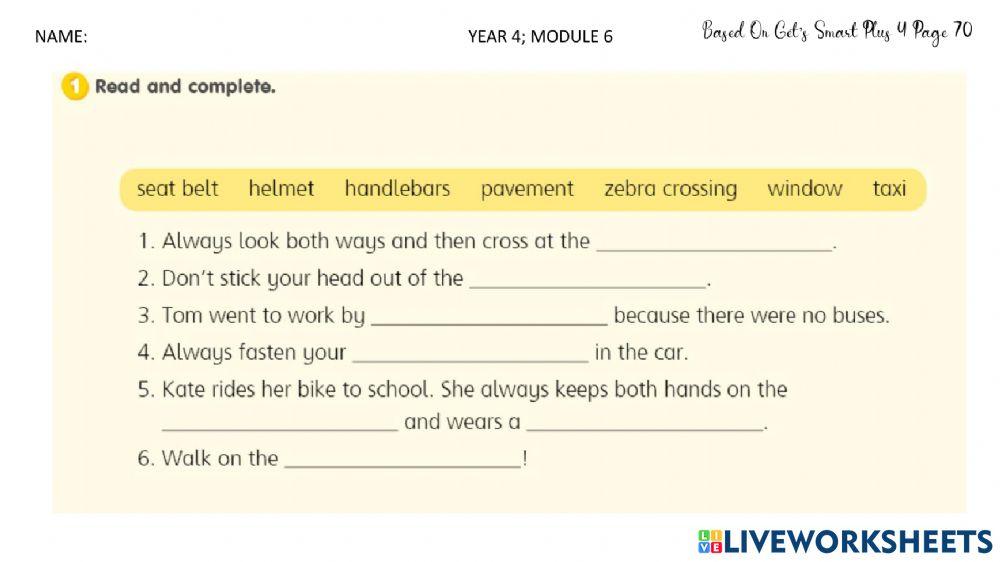 Module 6 Getting Around Worksheets 2 Pdf