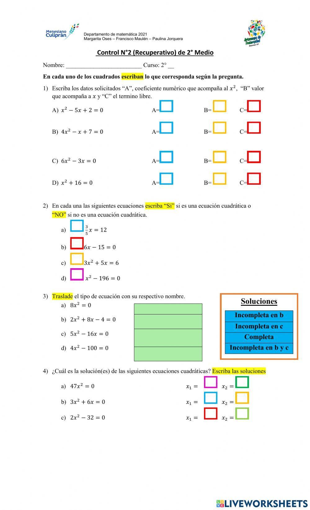 Ecuación Cuadrática
