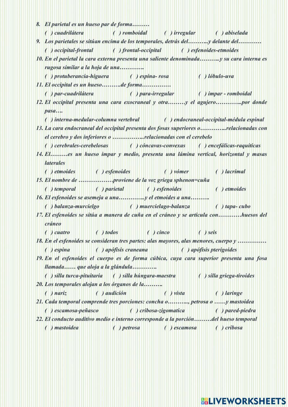 HUESOS DEL CRANEO 4º