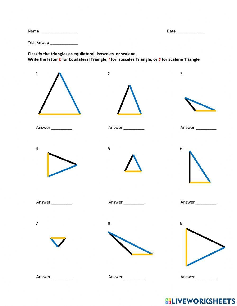 Classify Triangles by their Sides