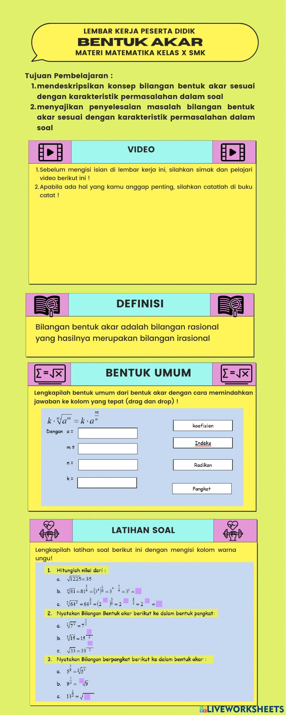 LKPD Bilangan Bentuk Akar 2122