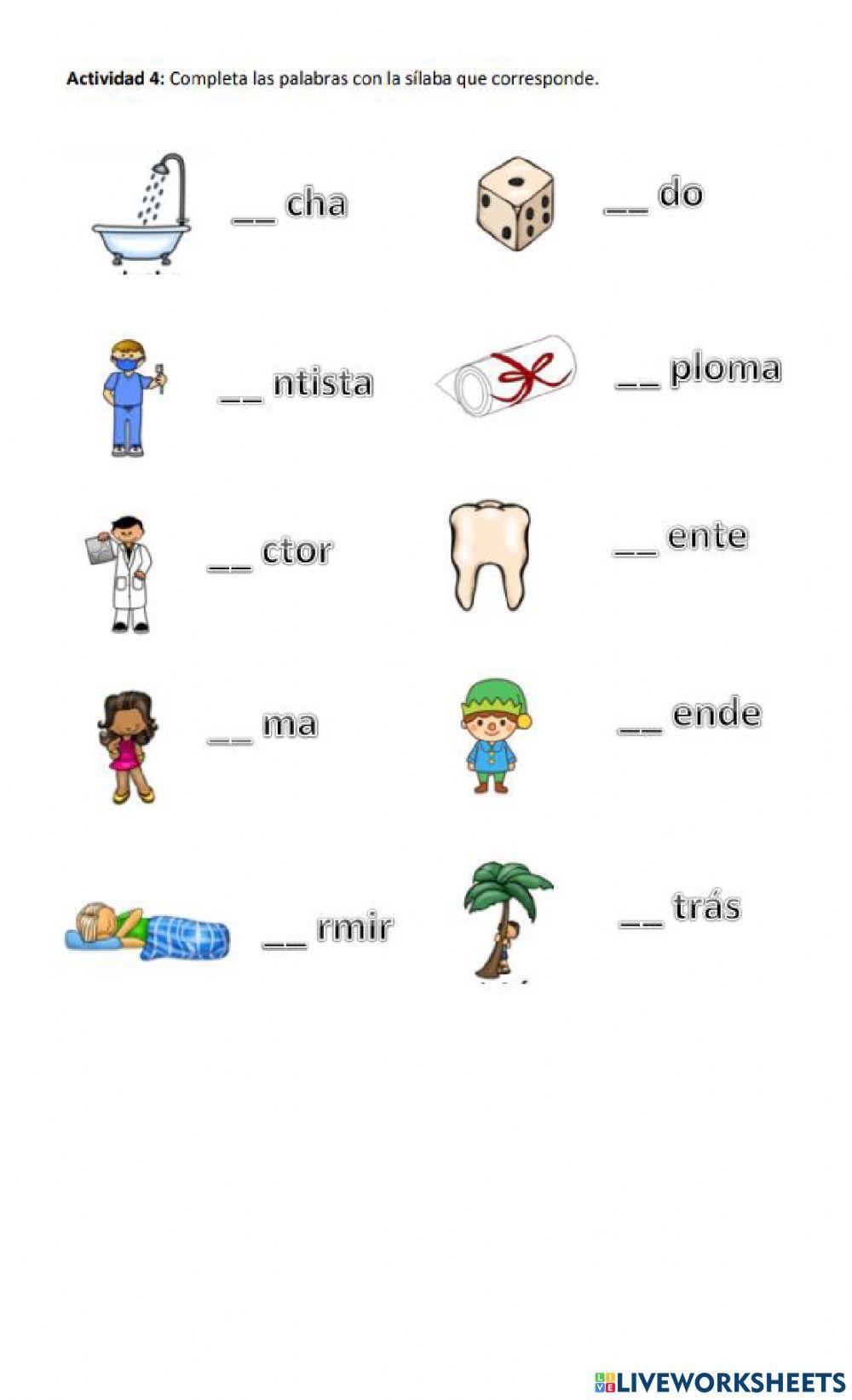 Ficha de aprendizaje letra d