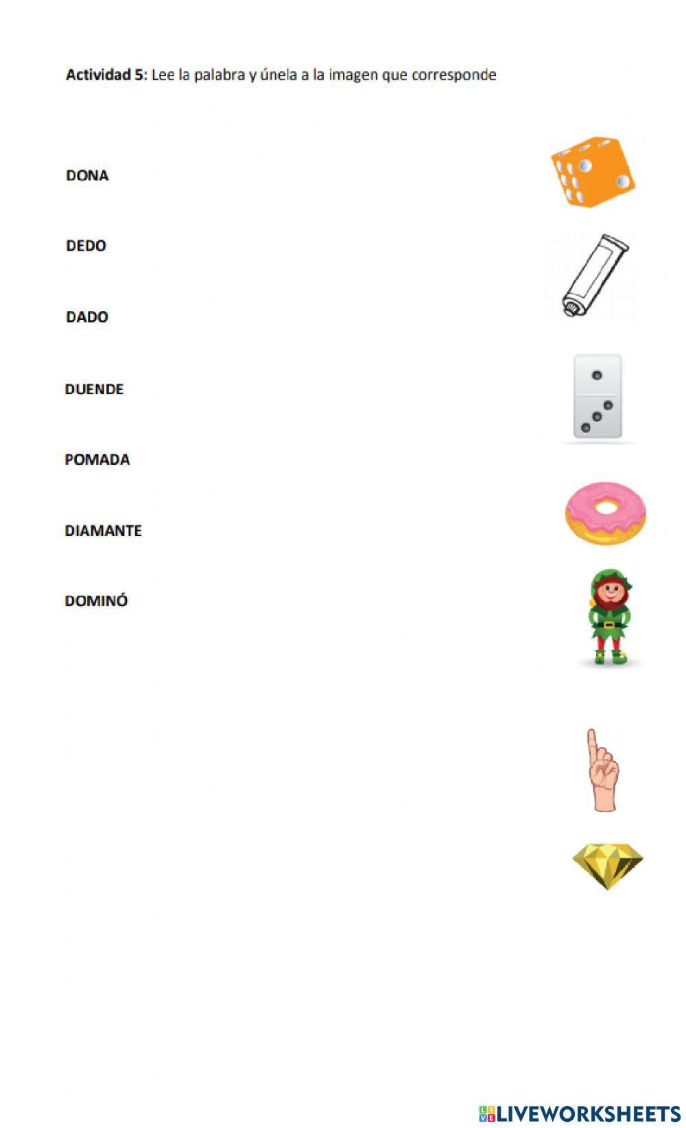 Ficha de aprendizaje letra d