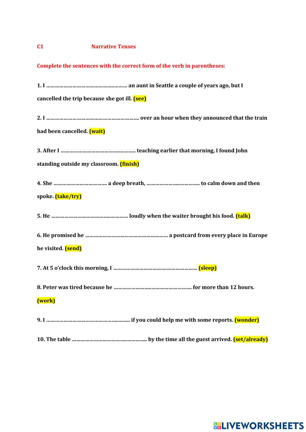 C1.3 Unit 1 Narratives 2