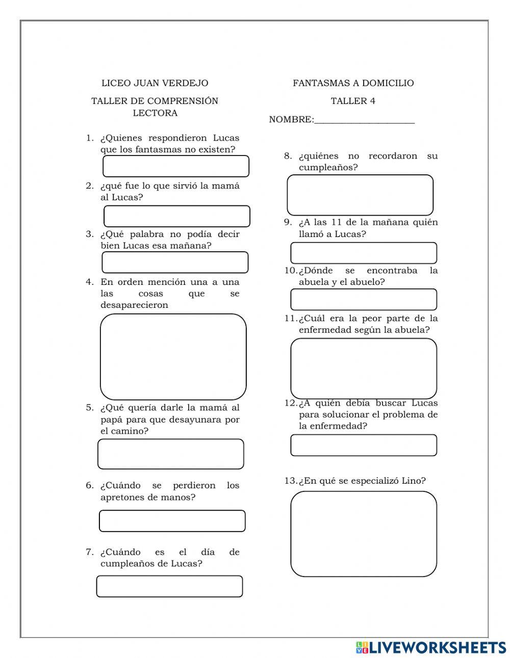 Taller de comprension