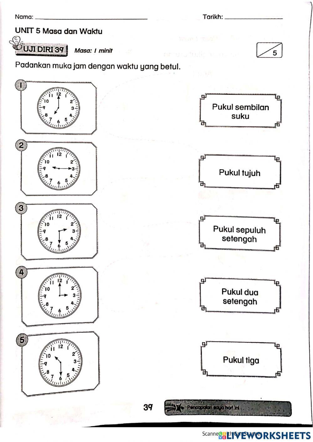 TAHUN 1 Unit:Masa Suaikan Jam