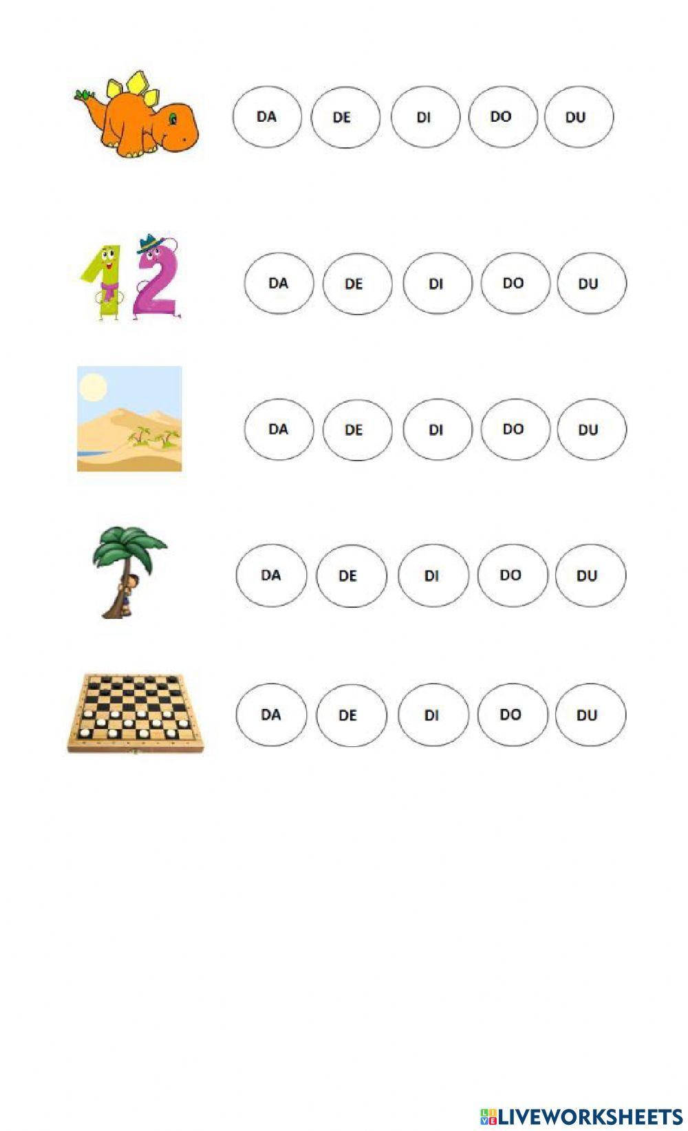 Ficha de aprendizaje letra d +