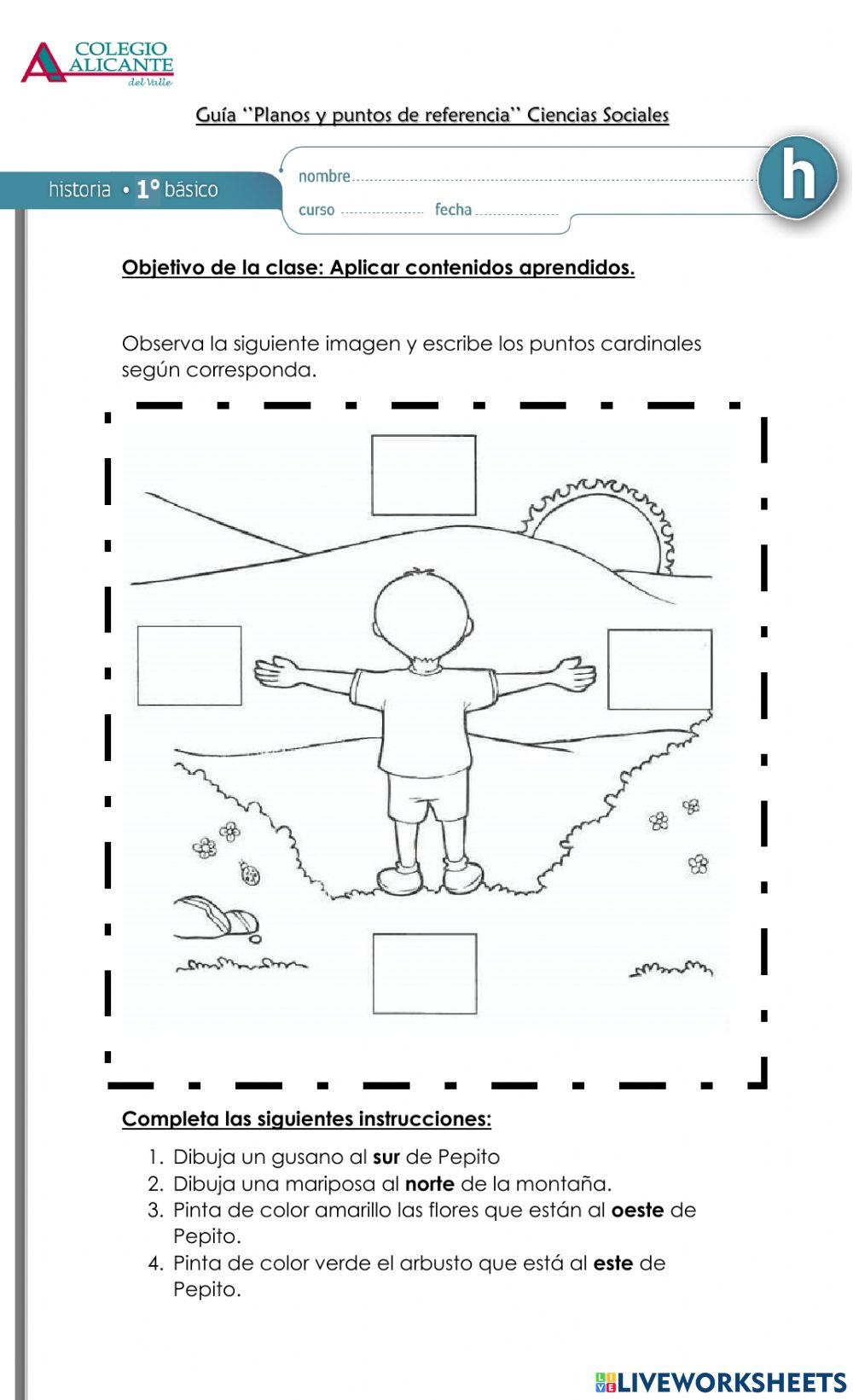 Guía planos y puntos cardinales Historia y ciencias sociales