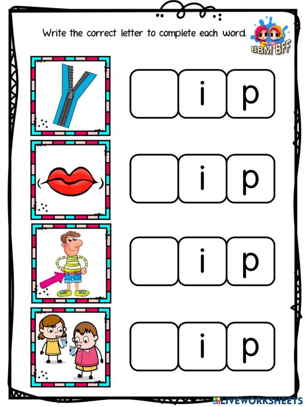 Word Family (ip) 1815 CikguLia Live Worksheets