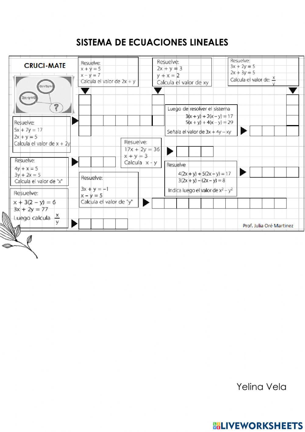Sistema de ecuaciones