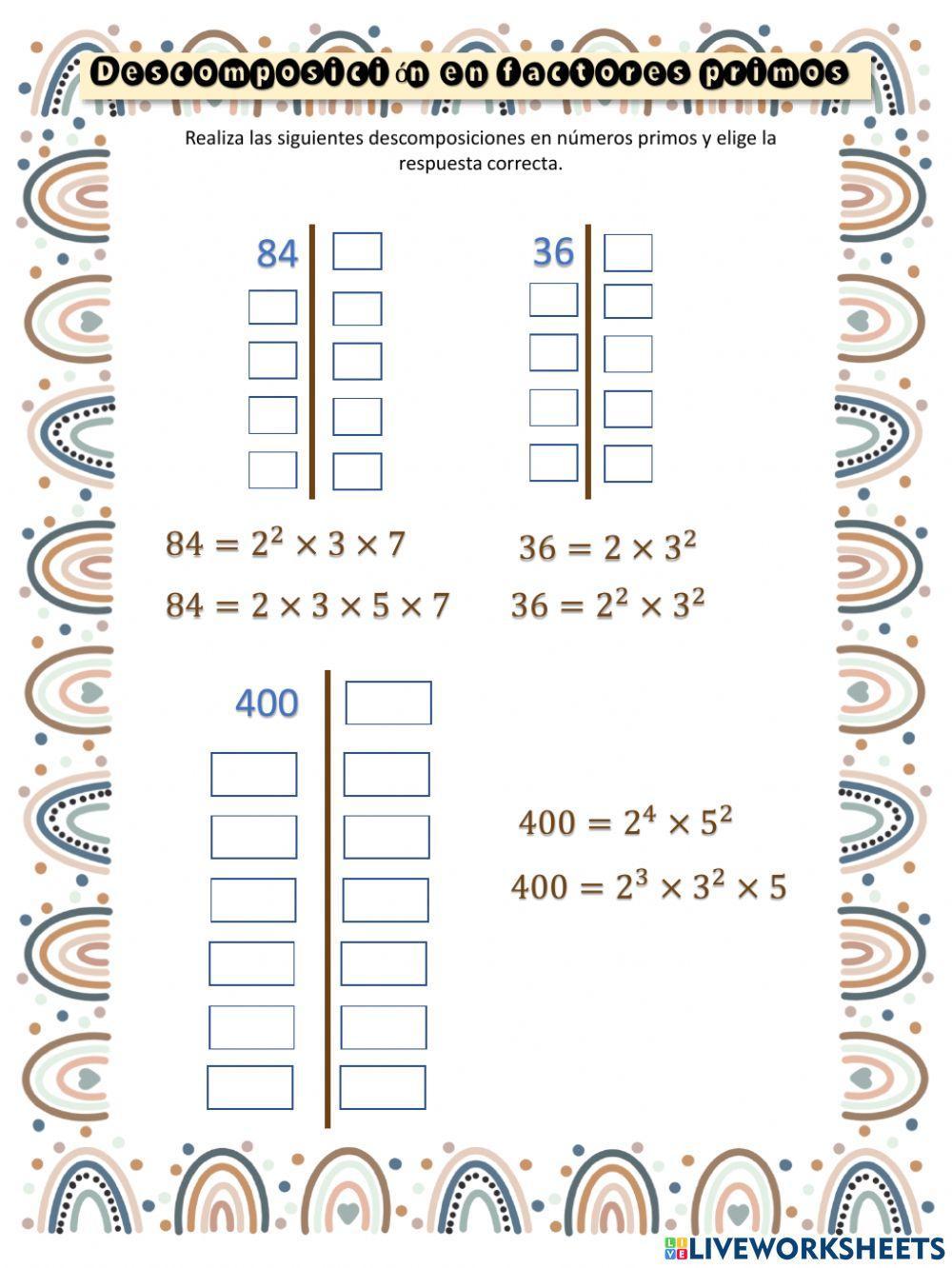 Descomposición en factores primos