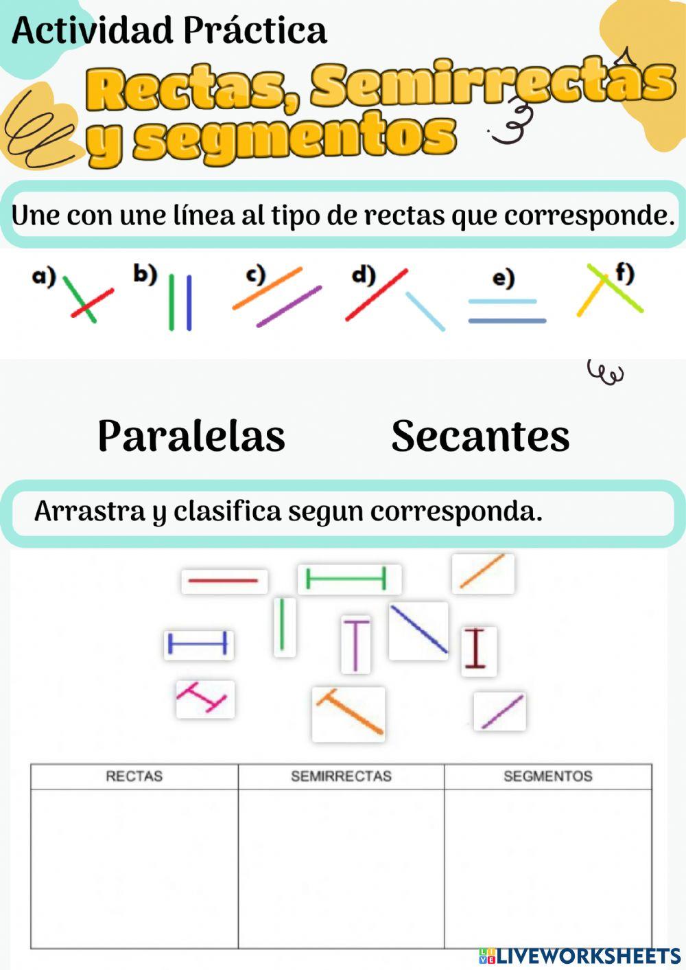 Rectas, Semirrectas y segmentos