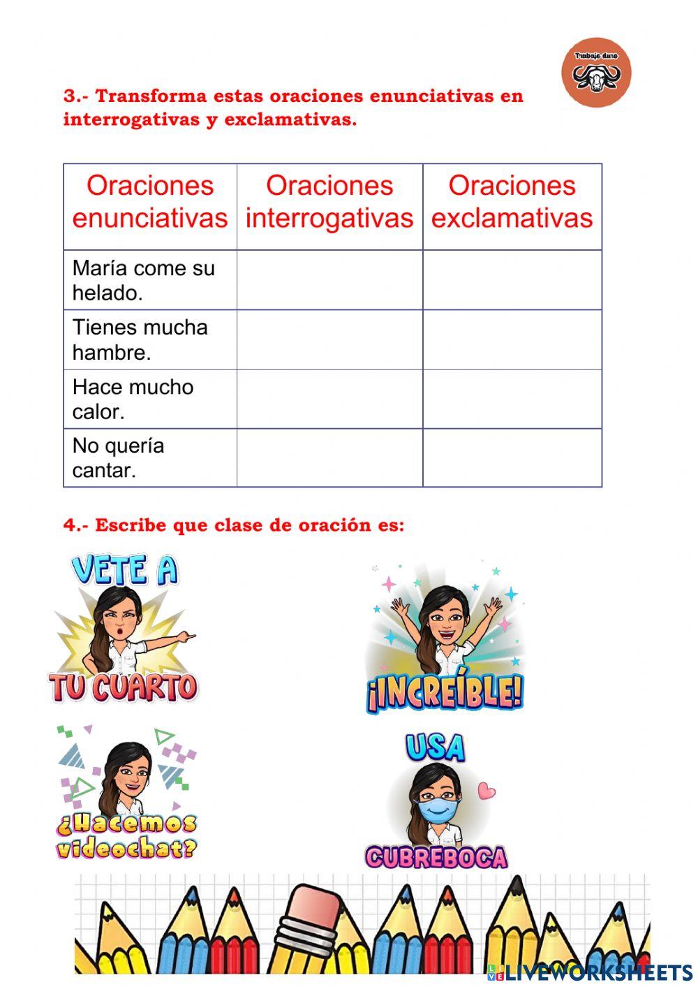 Clases de oraciones