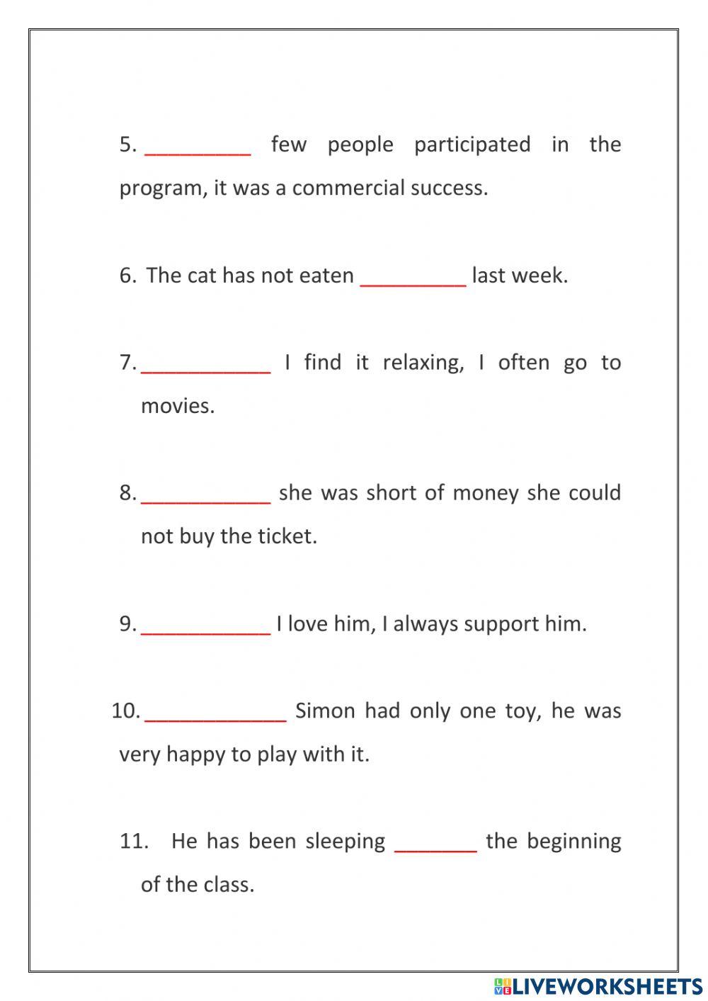 Unit 8: year 6 Conjunctions
