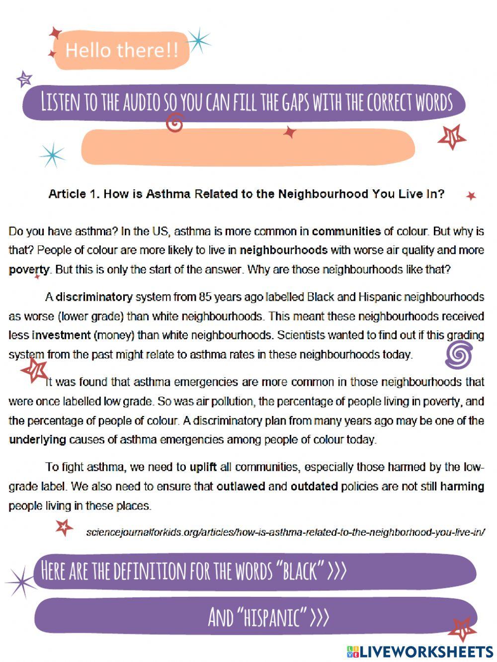 How is Asthma Related to Your Neighbourhood?