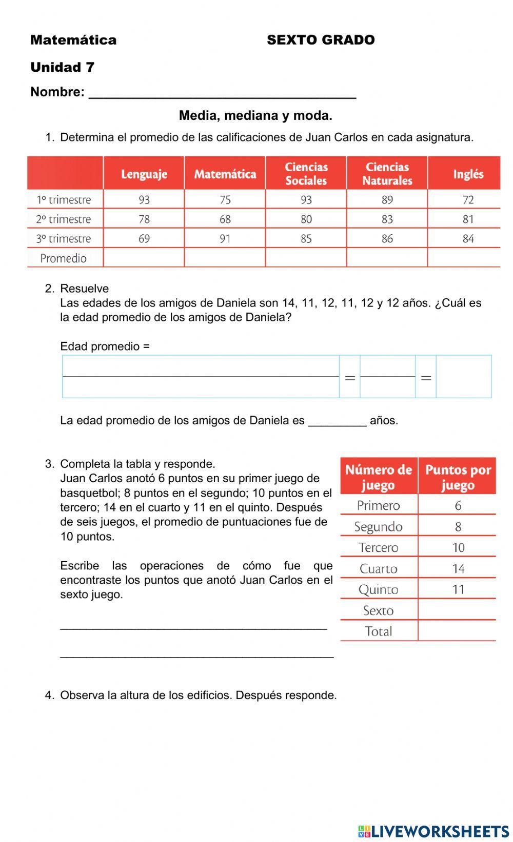 Medidas de tendencia central