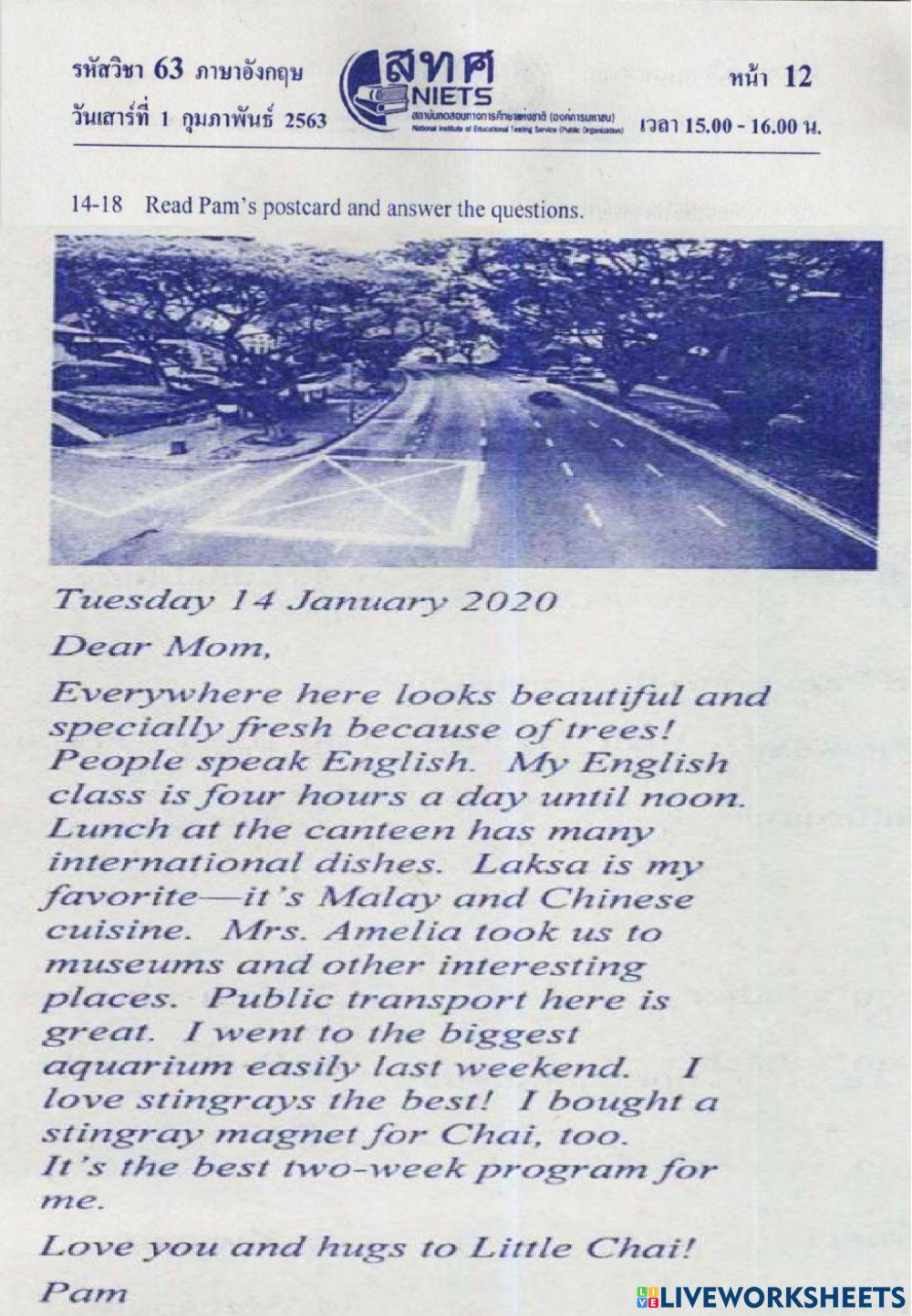 Onet Exam P. 6 Item 11 to 20