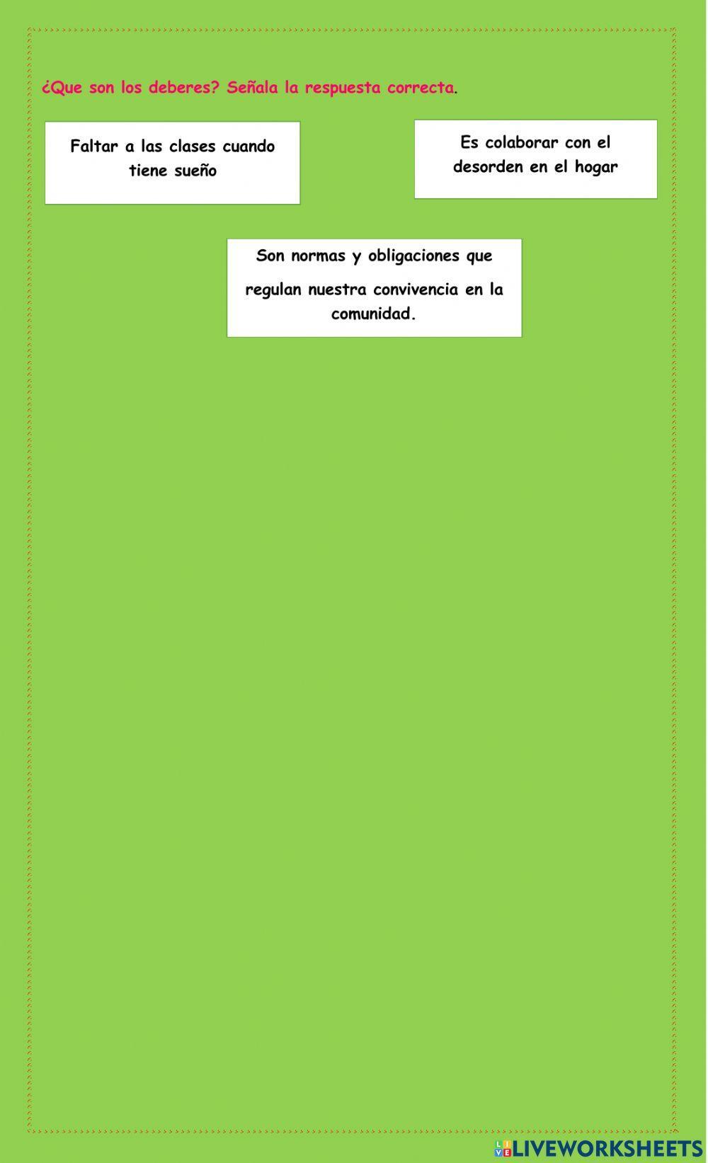 Los deberes y derechos de los niños, niñas y miembros de la comunidad