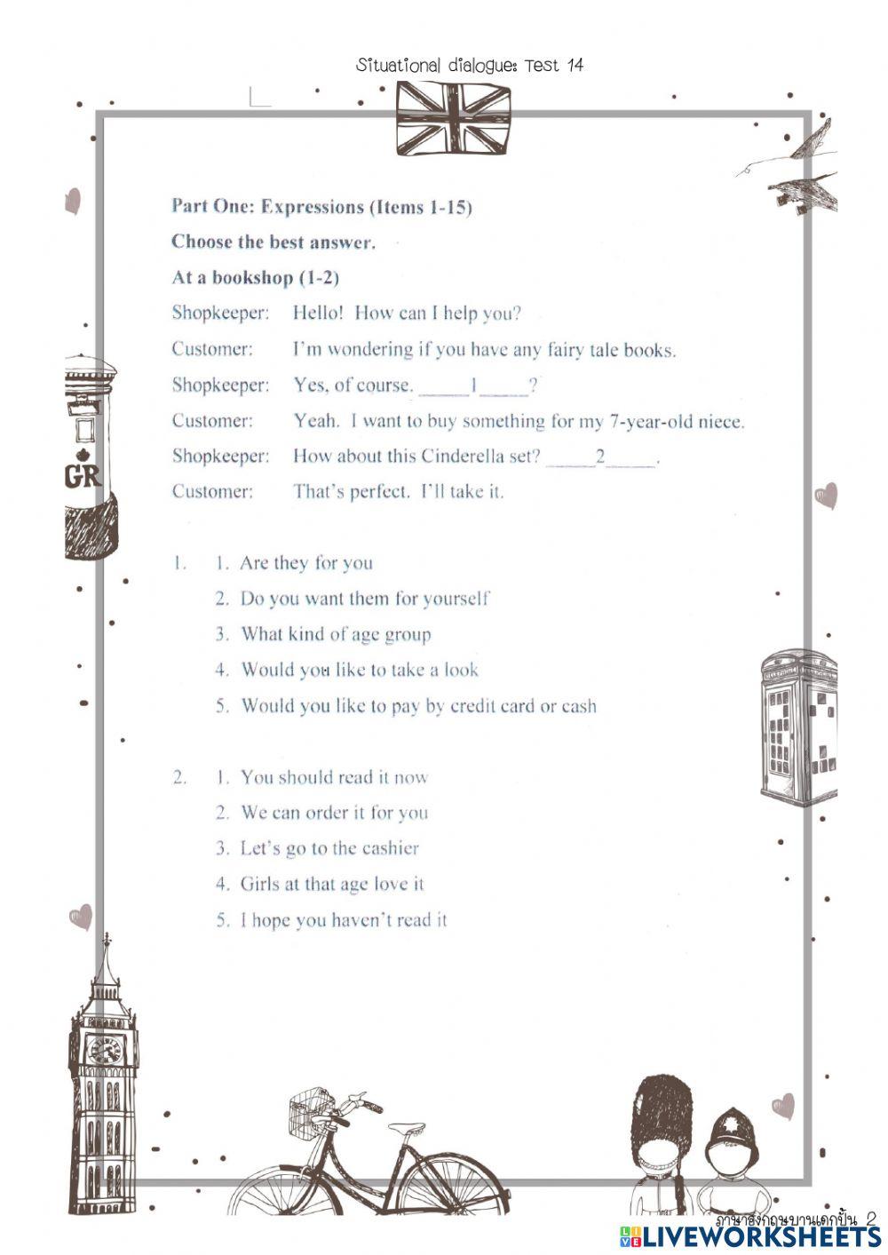 GAT Situational dialogue TEST 14