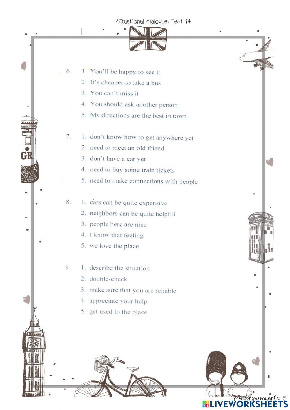 GAT Situational dialogue TEST 14