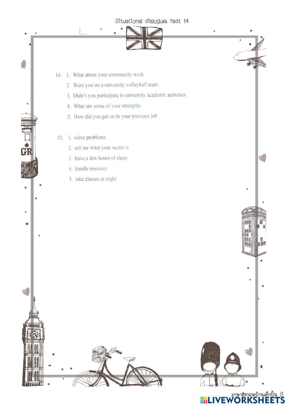 GAT Situational dialogue TEST 14