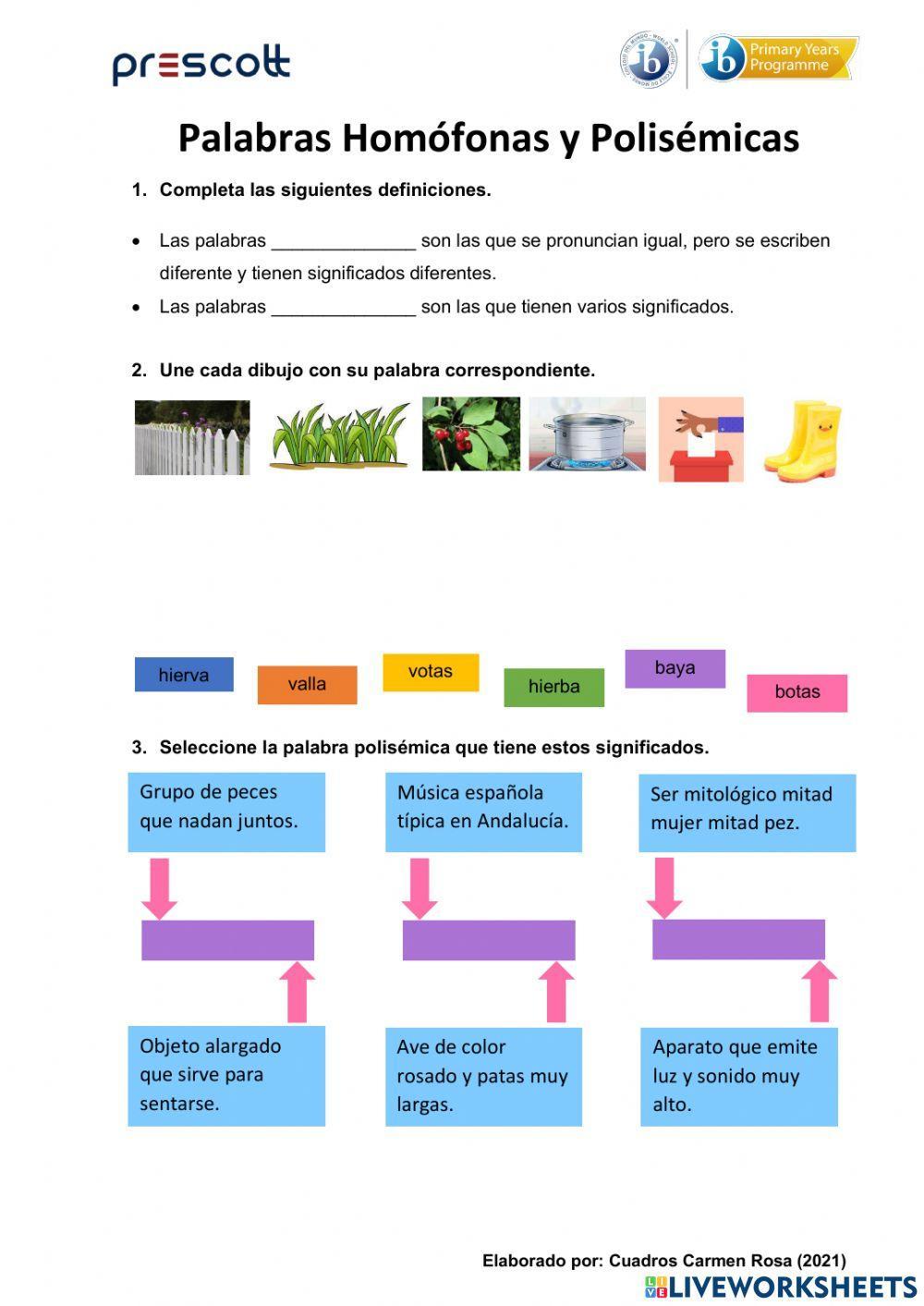 Palabras Homófonas y Polisémicas