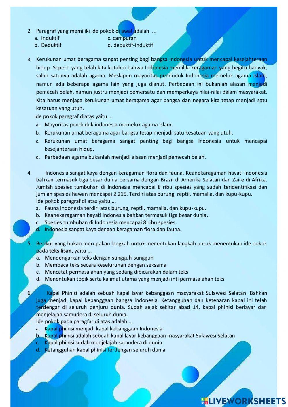 Penilaian Harian Tema 1 SDN Cemplang 02