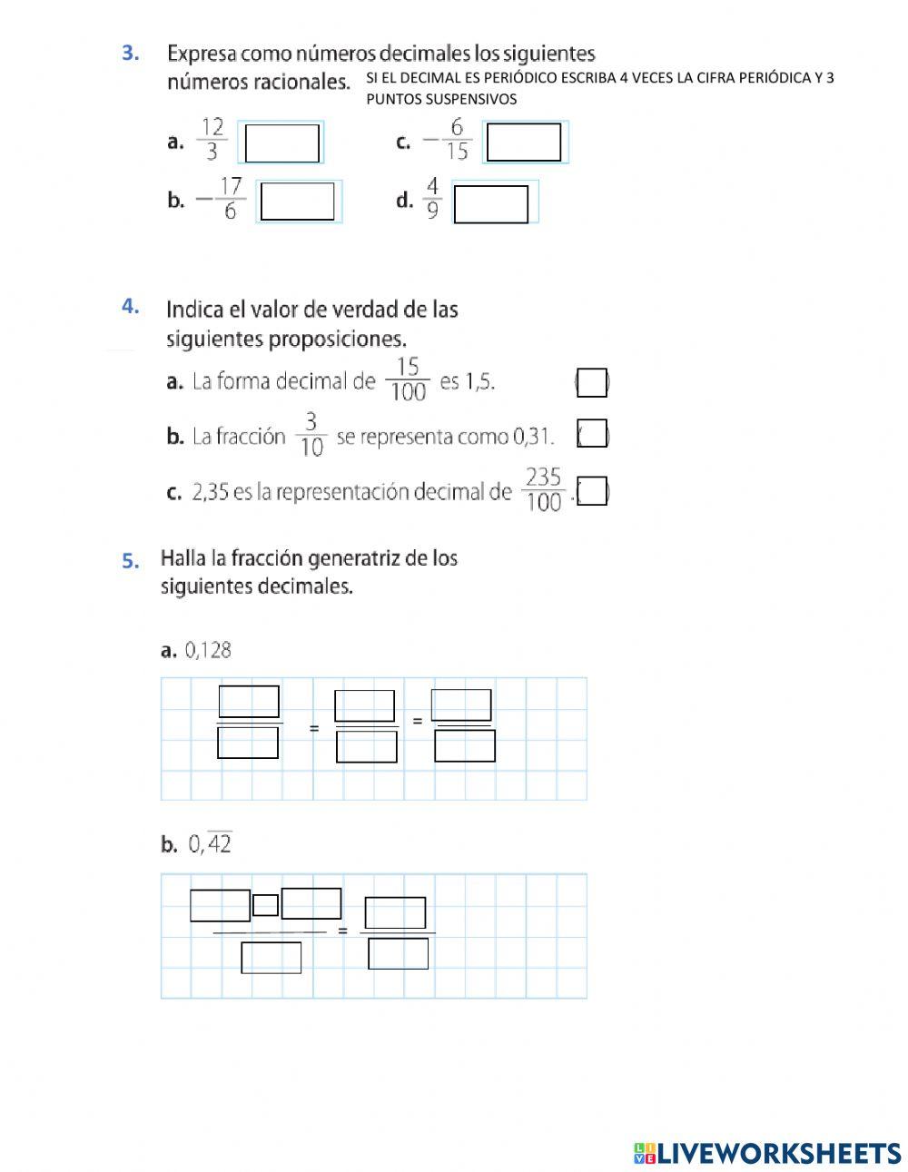 Números racionales Números racionales