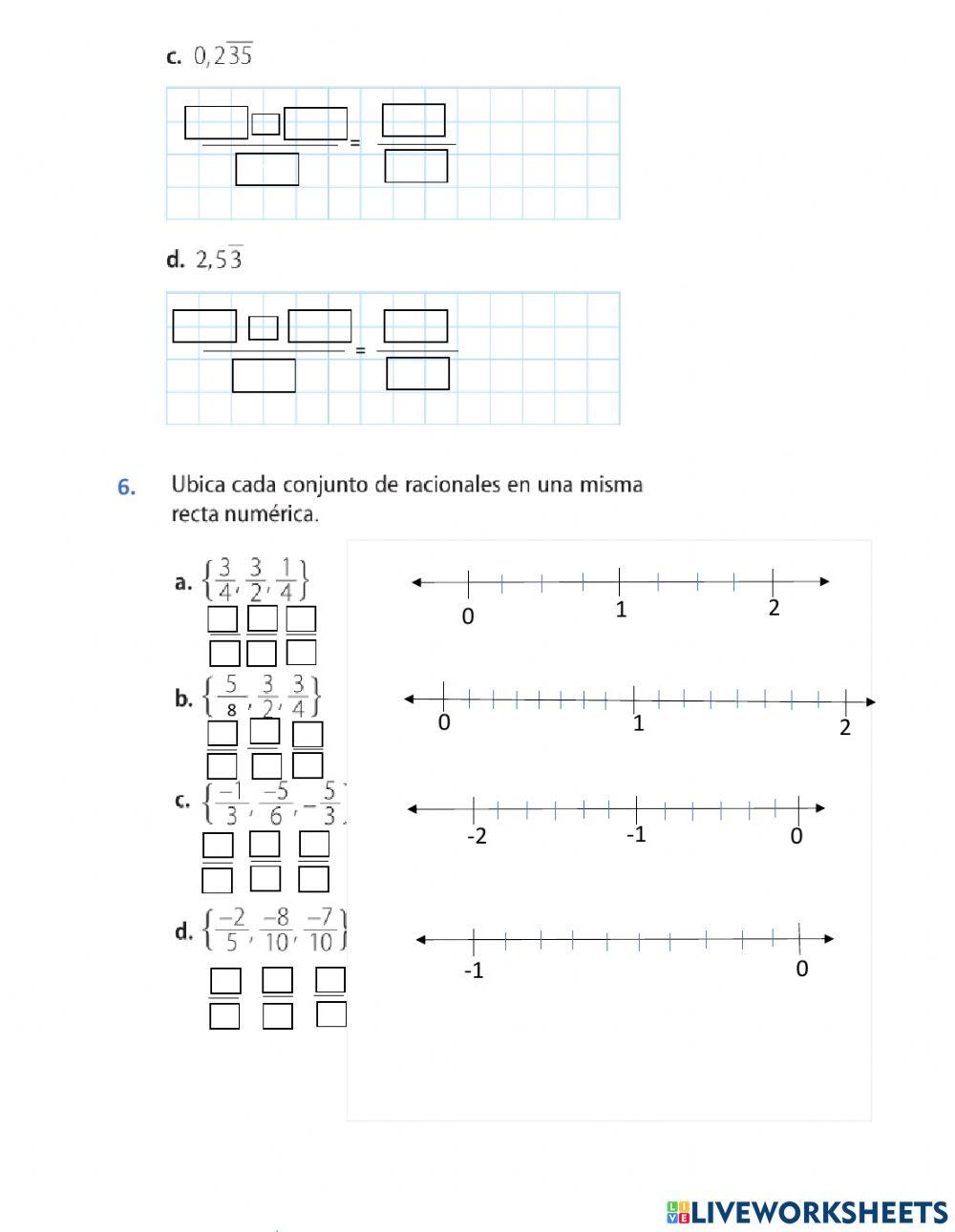 Números racionales Números racionales