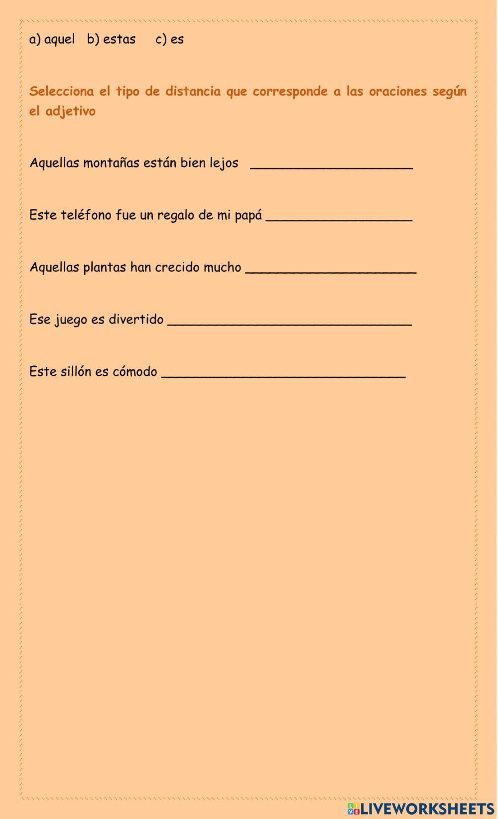 Adjetivos demostrativos