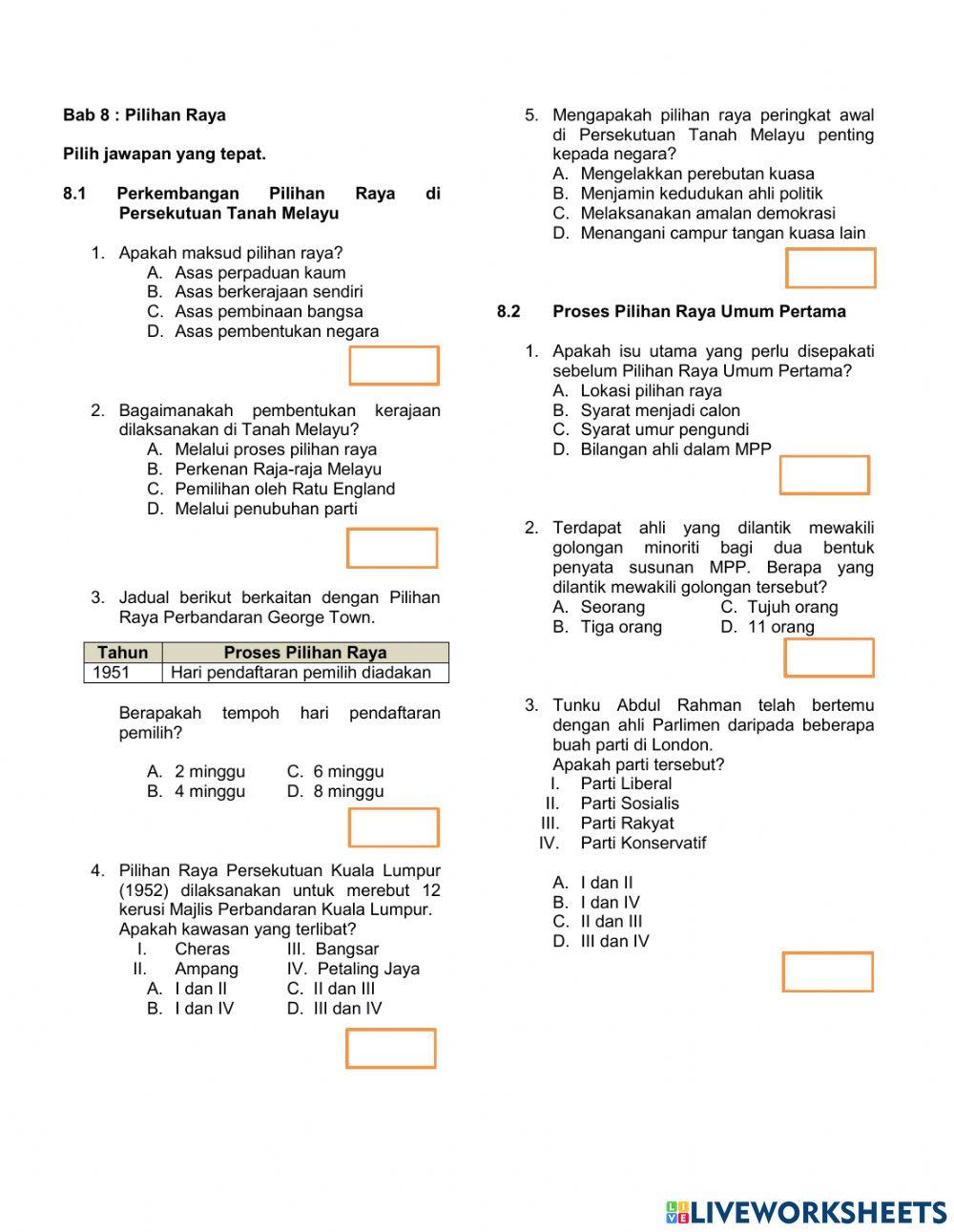 Sejarah Tingkatan 4 Bab 8