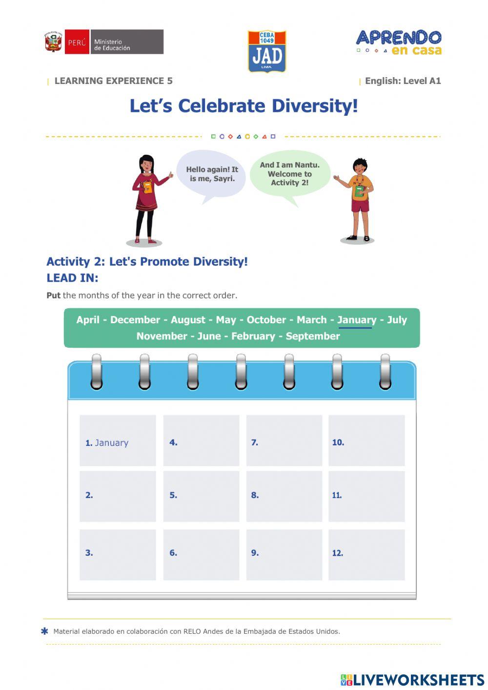 Learning experience 5-LET-S CELEBRATE DIVERSITY