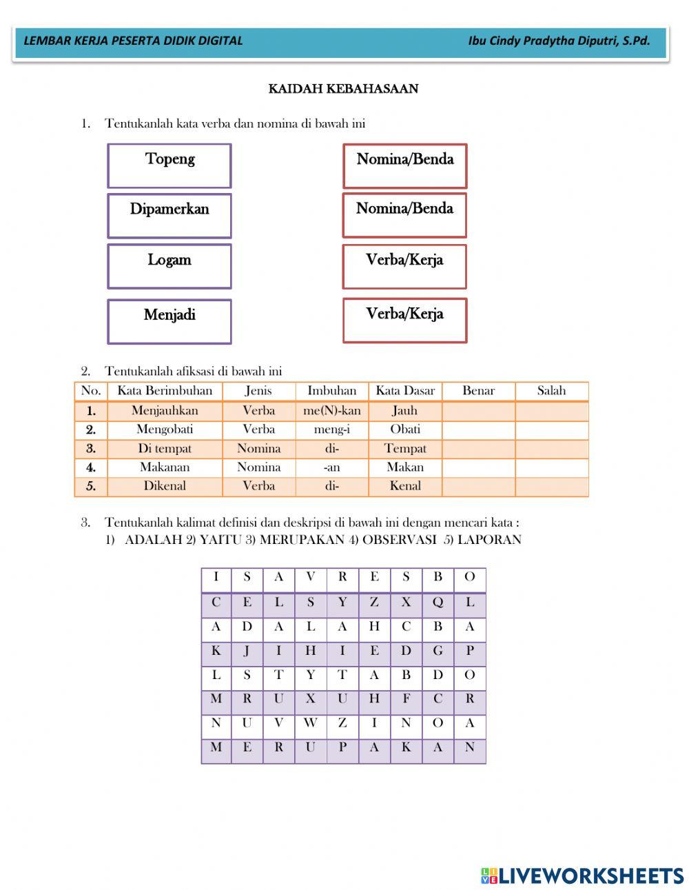 Struktur dan kebahasaan teks laporan hasil observasi