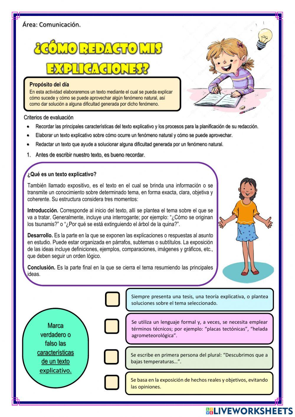 ¿Cómo redacto mis explicaciones?